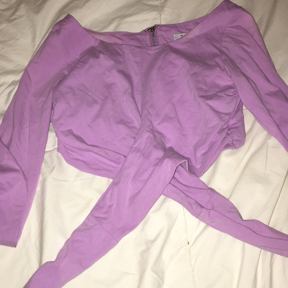 Lavender Tobi crop top with back tie